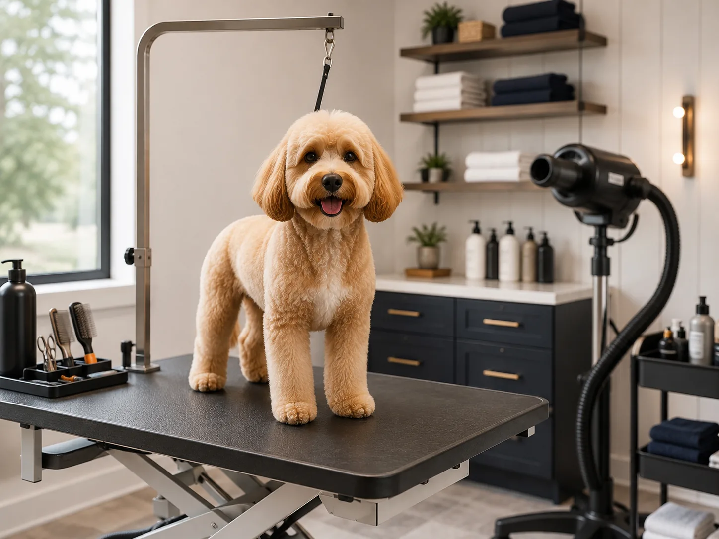 Professional dog grooming studio